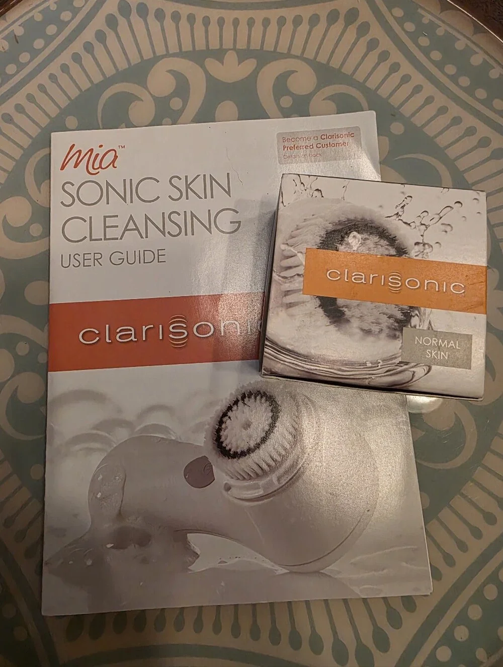 Clarisonic Normal Skin Replacement Brush Head New with Cap + Mia User Guide